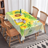 Lofaris Sunflowers Spring Leaves Bokeh Tablecloth For Kitchen